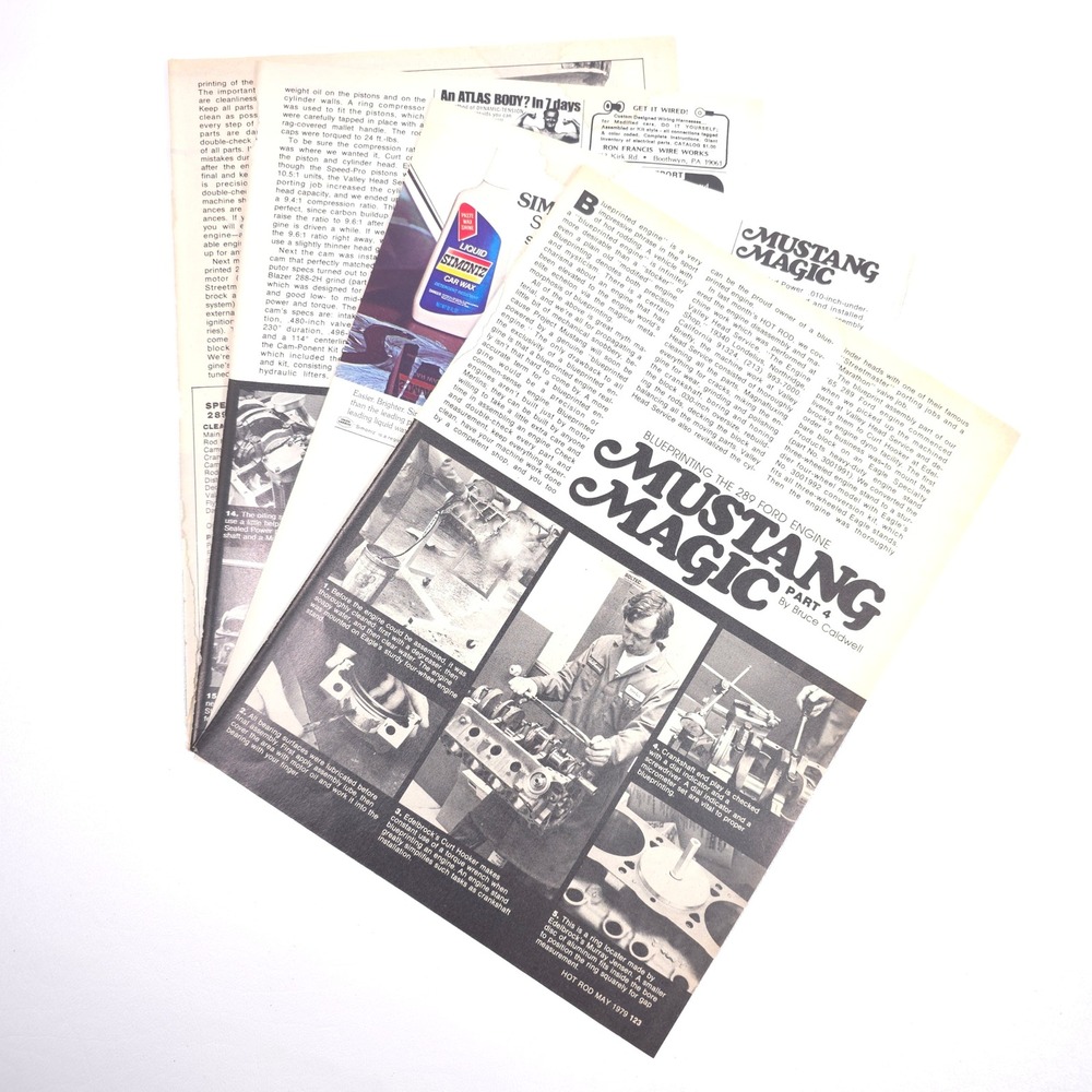 Mustang Magic Vintage Hot Rod Article 289 Ford Engine Blueprinting Retro Tech